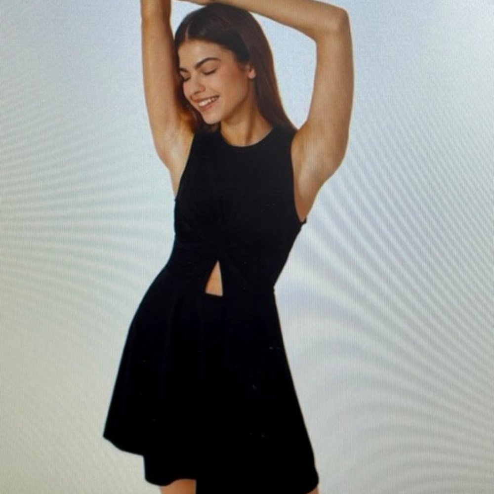 Halara Twisted Cut Out Side Pocket Flare Dress